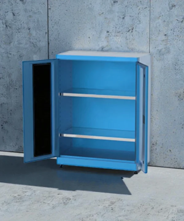 İki Raflı Pleksi Kapılı Malzeme Dolabı