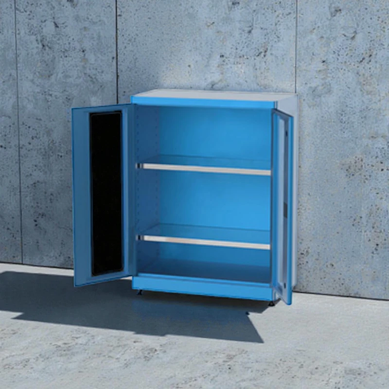 İki Raflı Pleksi Kapılı Malzeme Dolabı